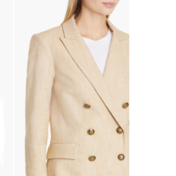 NWT $698 Veronica Beard Ellette Dickey Double Breasted Blazer CAMEL/ CREAM! - Picture 5 of 15